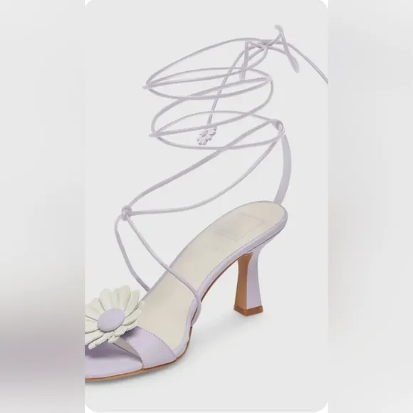 FOR LOVE AND LEMONS X DOLCE VITA Size 8.5 Daizy Purple Wrap Ankle Heels Sandals
