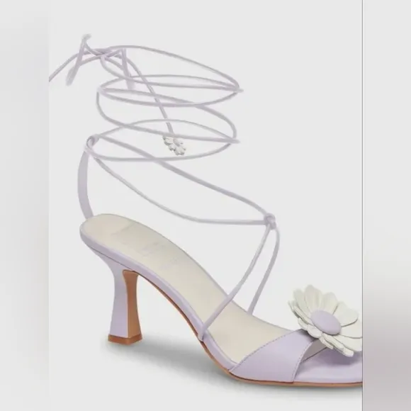 FOR LOVE AND LEMONS X DOLCE VITA Size 8.5 Daizy Purple Wrap Ankle Heels Sandals