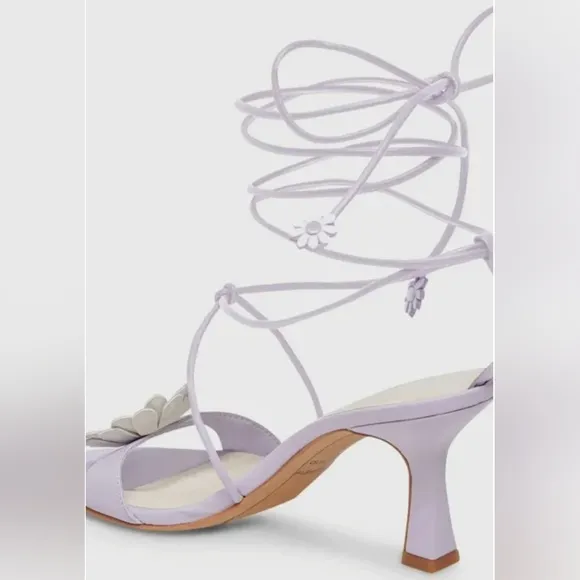 FOR LOVE AND LEMONS X DOLCE VITA Size 8.5 Daizy Purple Wrap Ankle Heels Sandals