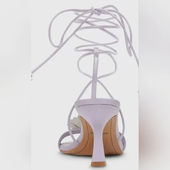 FOR LOVE AND LEMONS X DOLCE VITA Size 8.5 Daizy Purple Wrap Ankle Heels Sandals