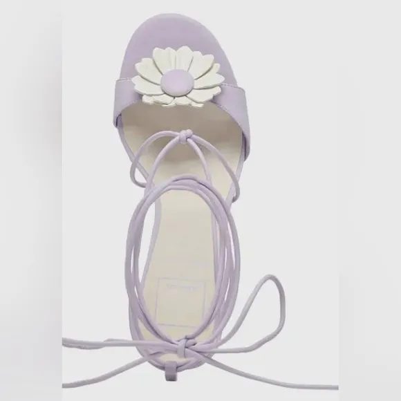 FOR LOVE AND LEMONS X DOLCE VITA Size 8.5 Daizy Purple Wrap Ankle Heels Sandals