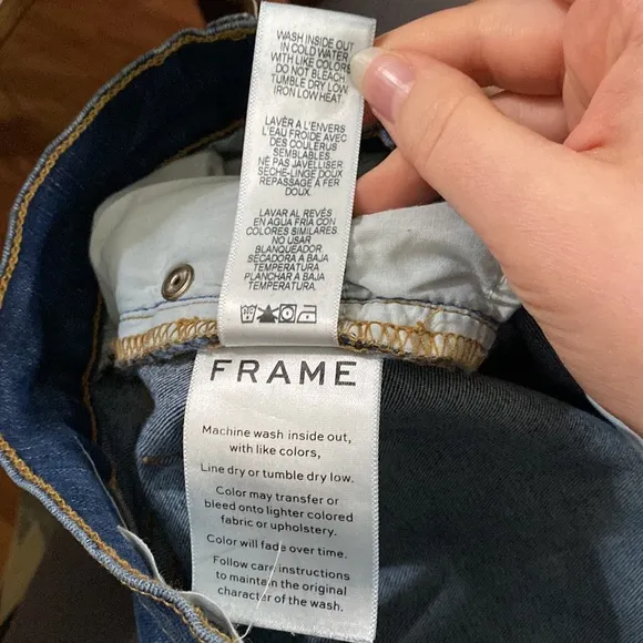 Frame Ali High-rise Distressed Cigarette Jeans In Morrisly wash size 28