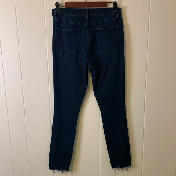 Frame Denim Le High Skinny Jeans Raw Edge in Seaway Size 31