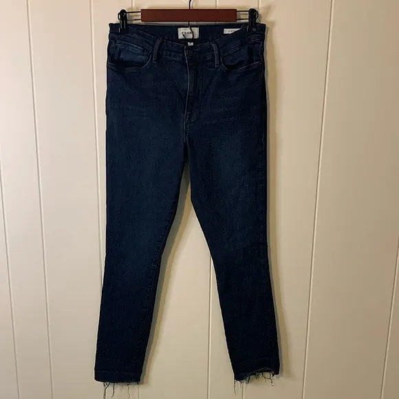 Frame Denim Le High Skinny Jeans Raw Edge in Seaway Size 31