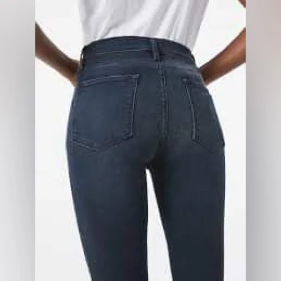 Frame Denim Le High Skinny Jeans Raw Edge in Seaway Size 31
