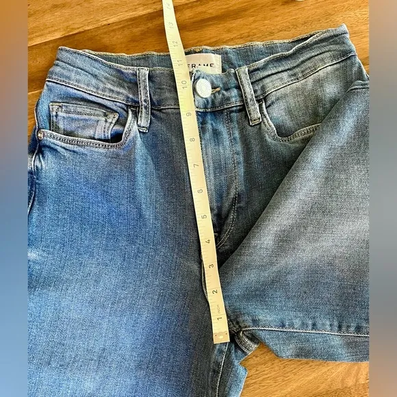 FRAME Le Palazzo Raw Hem Crop Jeans - Color Jonah - Size 27