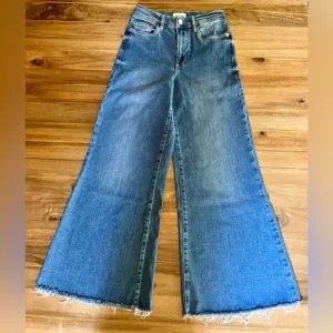 FRAME Le Palazzo Raw Hem Crop Jeans - Color Jonah - Size 27