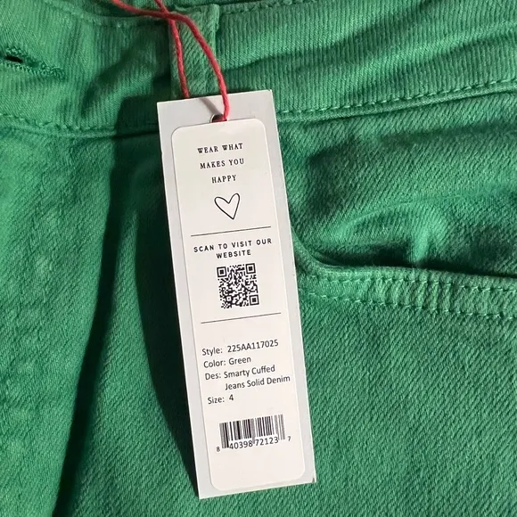 Frances Valentine Green Cropped Ankle Jeans