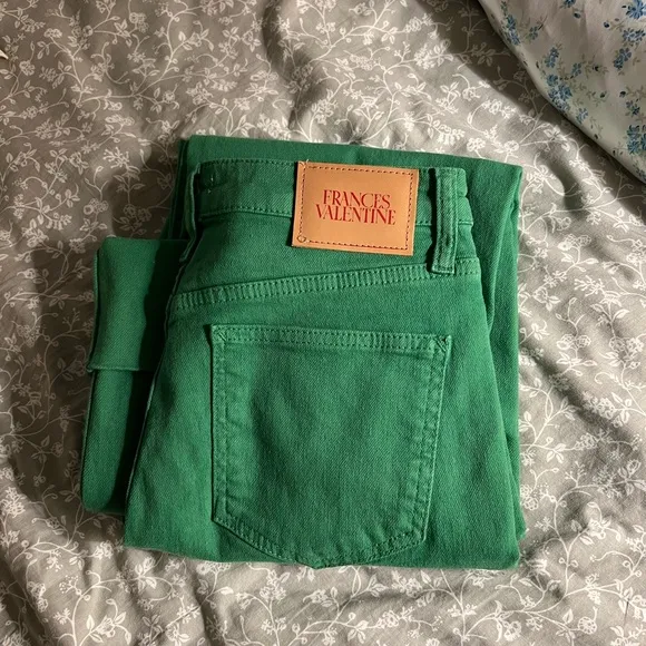 Frances Valentine Green Cropped Ankle Jeans
