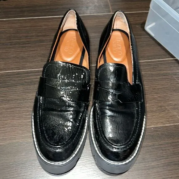Franco Sarto Balin Platform Lug Sole Penny Loafer, Black, 8.5