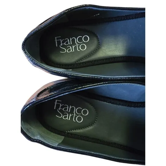 Franco Sarto Black Patent Lug Sole Loafers Chunky Platform Shoes Y2K 90s Grunge