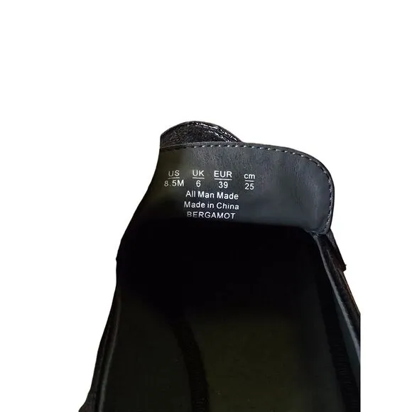 Franco Sarto Black Patent Lug Sole Loafers Chunky Platform Shoes Y2K 90s Grunge