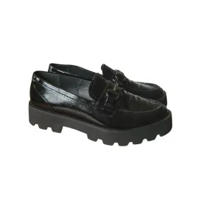 Franco Sarto Black Patent Lug Sole Loafers Chunky Platform Shoes Y2K 90s Grunge