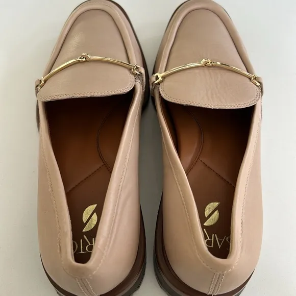 Franco Sarto Eda Bit Loafer With Metal Detail Slip On Tan Color Women’s size 9