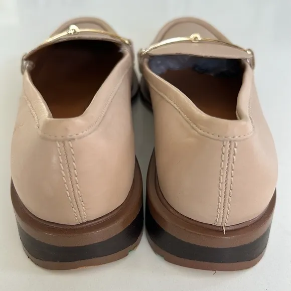 Franco Sarto Eda Bit Loafer With Metal Detail Slip On Tan Color Women’s size 9