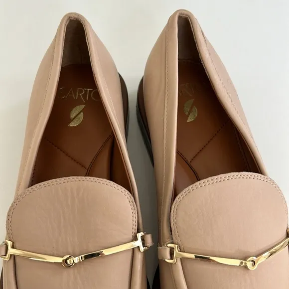 Franco Sarto Eda Bit Loafer With Metal Detail Slip On Tan Color Women’s size 9