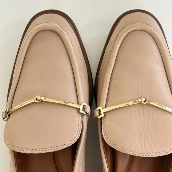 Franco Sarto Eda Bit Loafer With Metal Detail Slip On Tan Color Women’s size 9