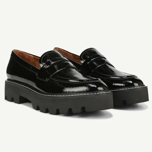 FRANCO SARTO Franco Balin Lug Sole Penny Loafer | Color: Black Patent | NEW/NWOT