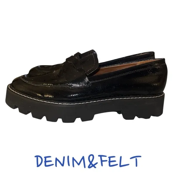 FRANCO SARTO Franco Balin Lug Sole Penny Loafer | Color: Black Patent | NEW/NWOT
