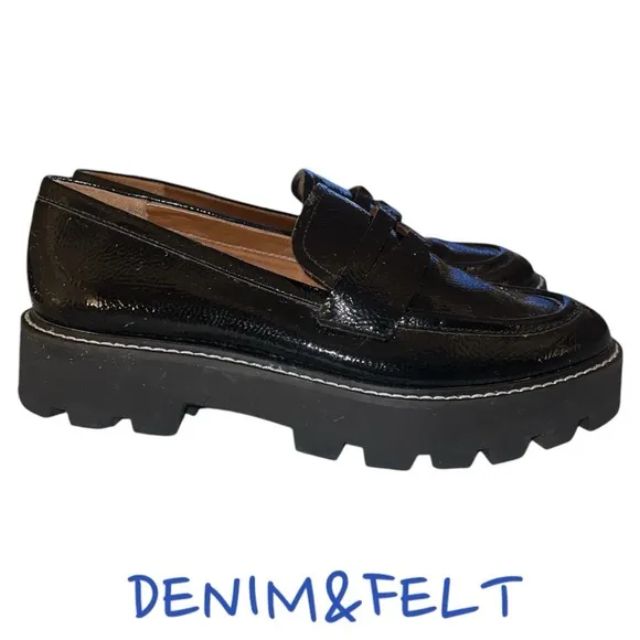 FRANCO SARTO Franco Balin Lug Sole Penny Loafer | Color: Black Patent | NEW/NWOT