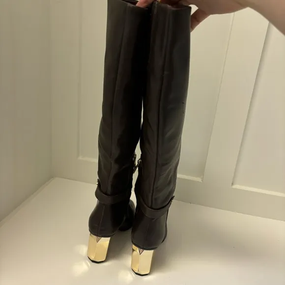 Franco Sarto Tiera High Knee High Heeled Boots Sz 7.5 M