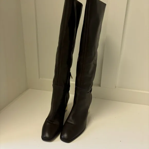 Franco Sarto Tiera High Knee High Heeled Boots Sz 7.5 M
