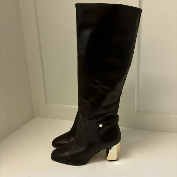 Franco Sarto Tiera High Knee High Heeled Boots Sz 7.5 M