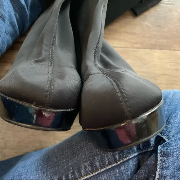 Frederick’s of Hollywood thigh high black boots