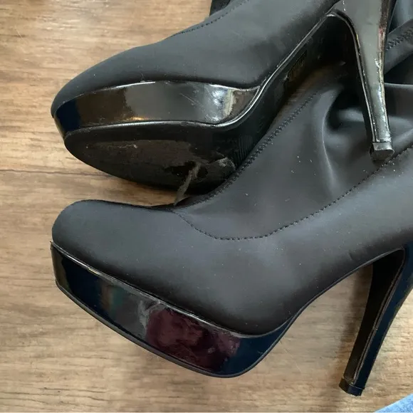 Frederick’s of Hollywood thigh high black boots