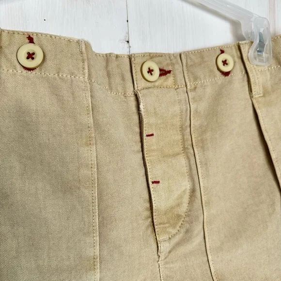 Free People All Yours Micro Mini Shorts Khaki Size 12 Utility Cargo NWOT
