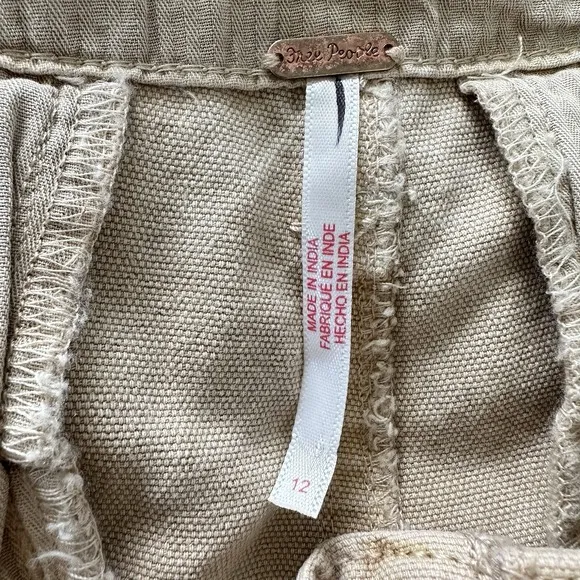 Free People All Yours Micro Mini Shorts Khaki Size 12 Utility Cargo NWOT