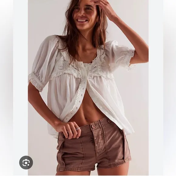 Free People All Yours Micro Shorts, NWOT, Brown