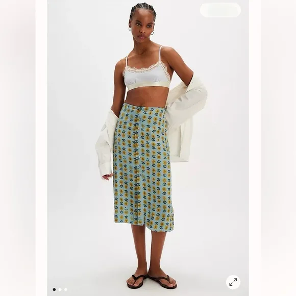 FREE PEOPLE Analise Printed Midi Skirt NWT