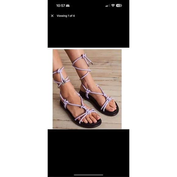 FREE PEOPLE Below Deck Wrap Sandals By - Orchid size 39  $120‎