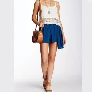 Free People Blue Wrap Shorts