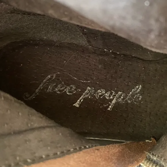Free People Braxton Knee High Boots Brown Leather