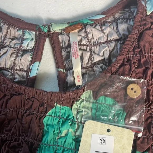 Free People Carino Printed Set in French Chocolate Combo Sz M