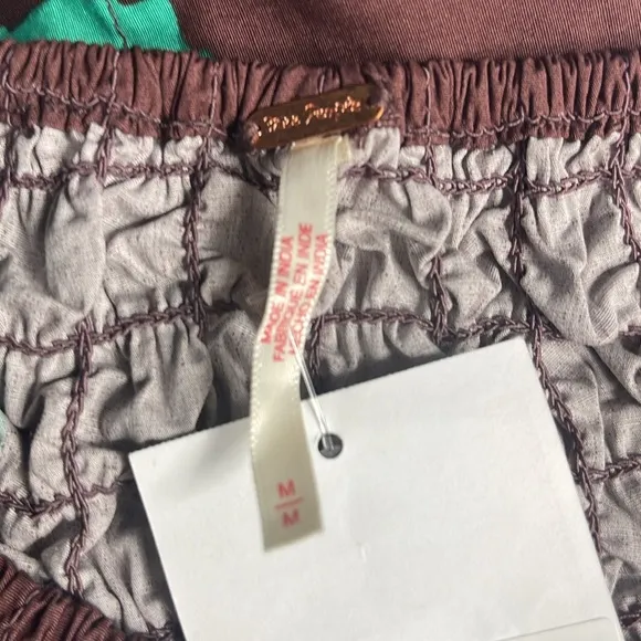 Free People Carino Printed Set in French Chocolate Combo Sz M