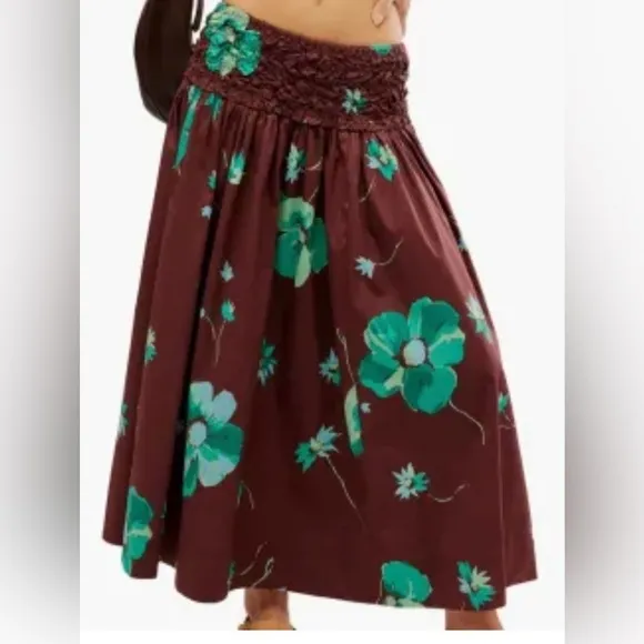Free People Carino Printed Set in French Chocolate Combo Sz M