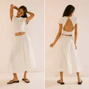 Free People, Carino Skirt Set In Off White Size L