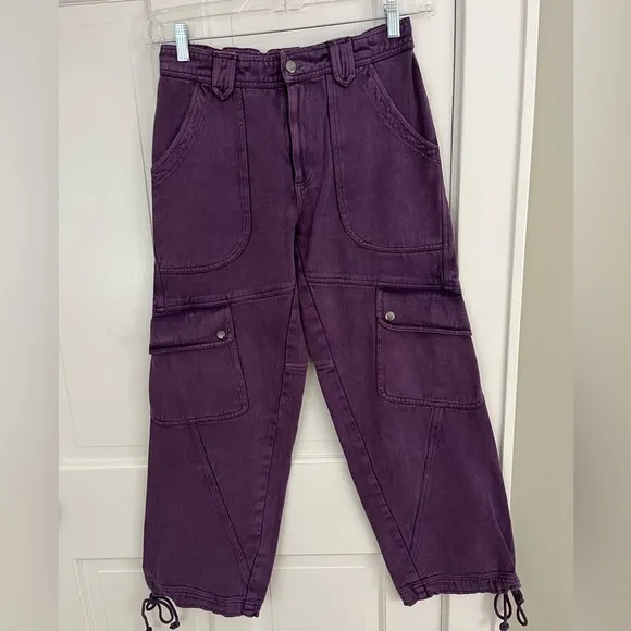 Free People Come And Get It Utility Pants Size XS New Relaxed Cargo 100% Cotton