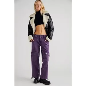 Free People Come And Get It Utility Pants Size XS New Relaxed Cargo 100% Cotton