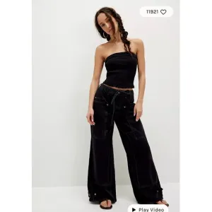 Free People CRVY Outlaw Wide-Leg Jeans Medium NEW MISSING BELT