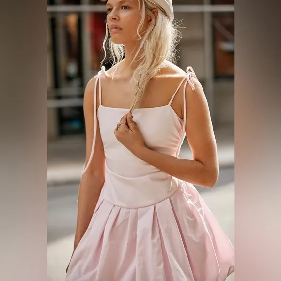 FREE PEOPLE Genevieve Blush Pink Mini Dress S