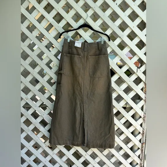 Free people Harmonica Coated Denim Maxi Skirt