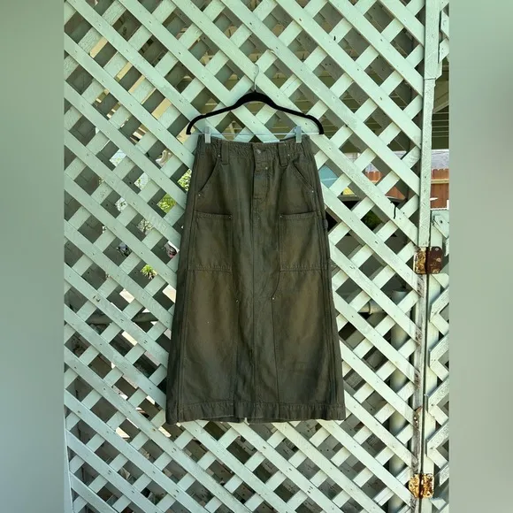 Free people Harmonica Coated Denim Maxi Skirt