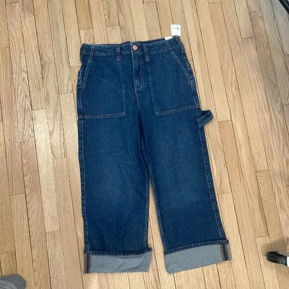 Free People Major Leagues Mid Rise Cuffed Jeans NWT Size 31