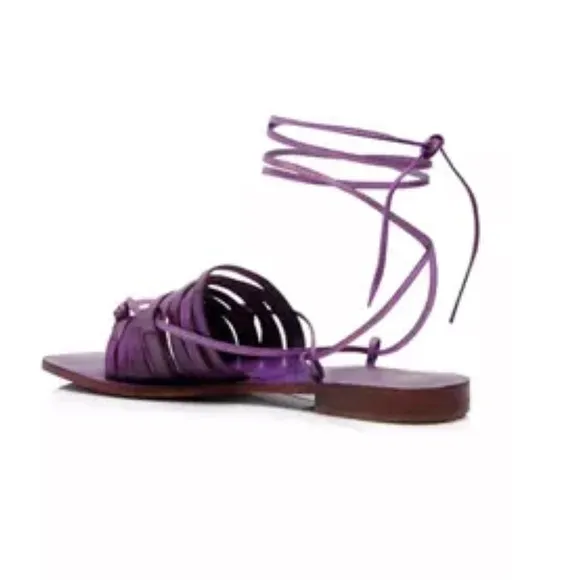 Free People NIB Cami huarache wrap sandals in grape
