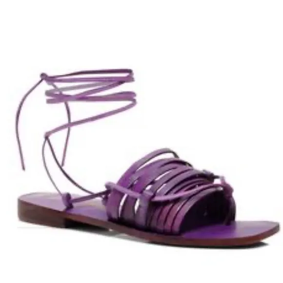 Free People NIB Cami huarache wrap sandals in grape