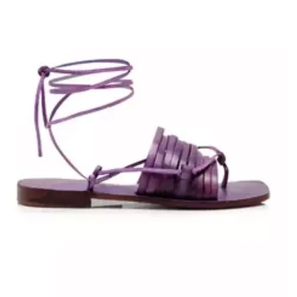 Free People NIB Cami huarache wrap sandals in grape